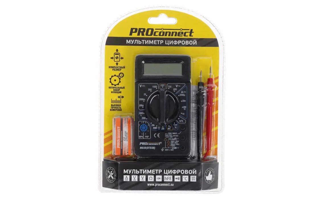 13-3013 Портативный мультиметр M838 (DT838) PROconnect-2