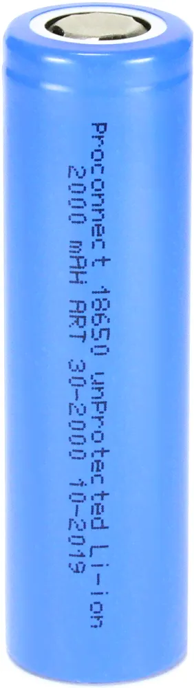 Аккумулятор 18650, 3.7V 2000 mAh, без защиты / ProConnect