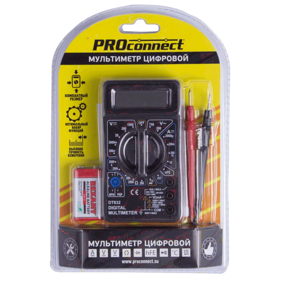 Мультиметр портативный M832(DT832) PROCONNECT-0