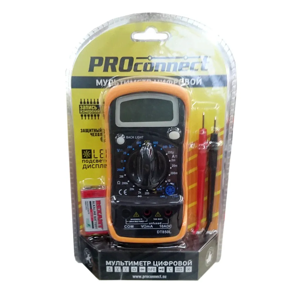 Мультиметр PROconnect Универсальный мультиметр MAS830L(DT850L) Proconnect 13-3021-0