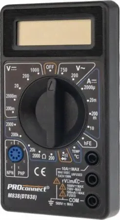 Мультиметр цифровой PROconnect M838 портативный [13-3013]-3