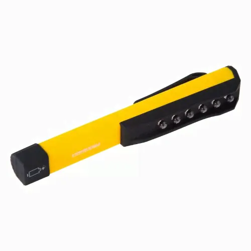 Фонарь PROconnect РС-07 универсальный, пластик, с креплением клипсой, 6 LED, 3*ААА, 160*33мм, блистер, желтый. (1/100) (75-0145)-0